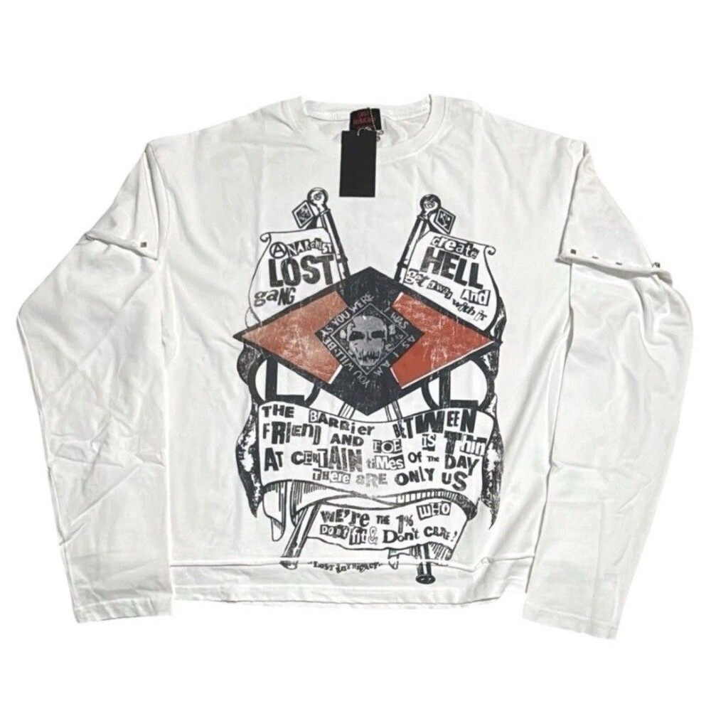 Lost Intricacy “Westwood” Men's T-Shirt Size XL Long Sleeve Thermal White NWT